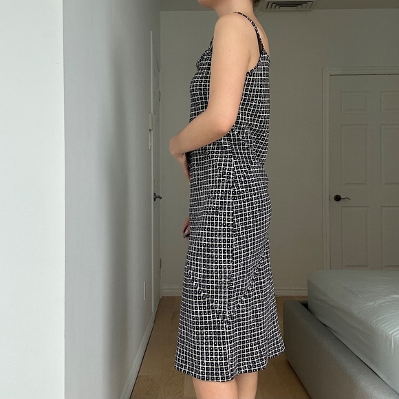 VINTAGE NAVY+CREAM MIDI DRESS - Picture 2 of 6